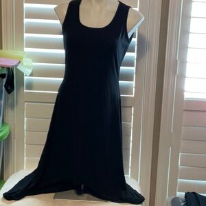 Dots Black Asymmetrical High-Low Sundress